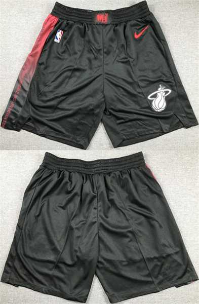 Mens Miami Heat Black Shorts (Run Small)->nba shorts->NBA Jersey